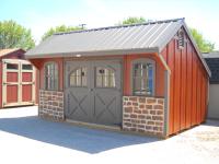 10'x16' Carriage House Shed w/ Stone Front