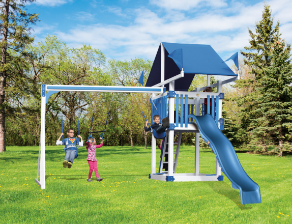 KC3 Deluxe vinyl playset in CT by Pine Creek Structures