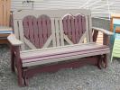 5' Heart Glider in Weather Wood and Cherrywood Poly Lumber