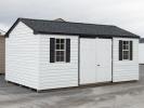 10x18 Vinyl Peak Style Portable Storage Shed with Shelves Inside